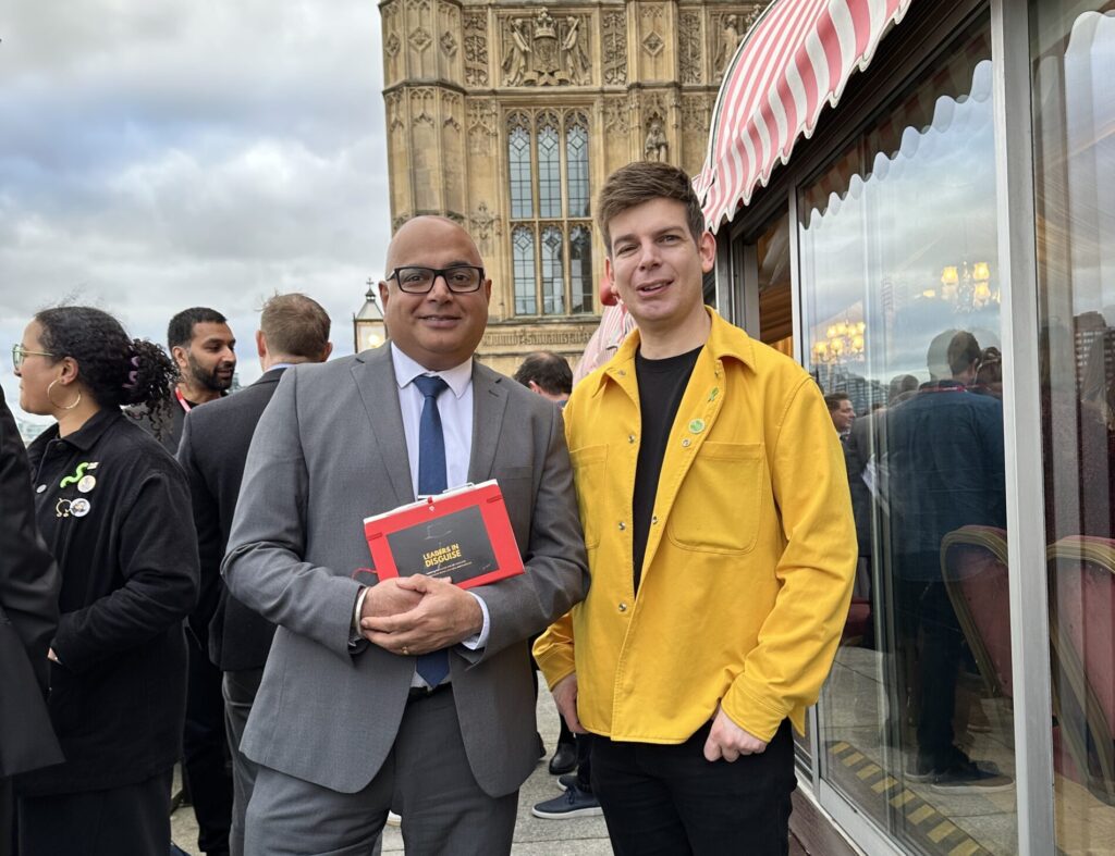 Gary Parsons at the House of Lords, meeting Baggy Shanker MP for Derby South for Small Business Saturday
